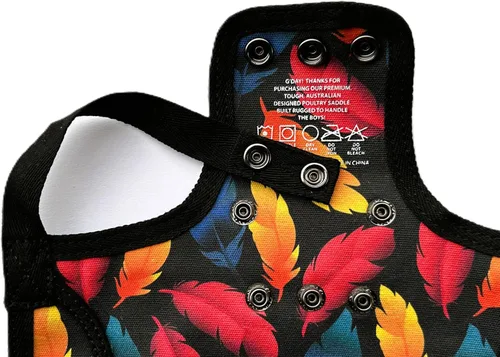Vista 4 de DOWN UNDER OUTDOORS Paquete de 2 sillines de pollo extra grandes con correas ajustables para gallinas muy grandes, delantal de pollo, protector