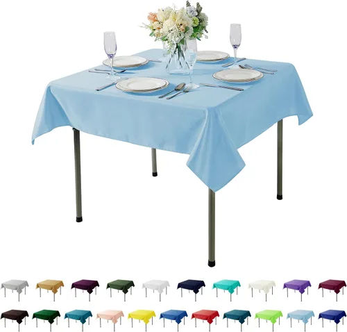 Vista 121 de Mantel rectangular de tela de poliéster lavable de 60 x 120 pulgadas, para decoración de bodas, fiestas, comedores, banquetes