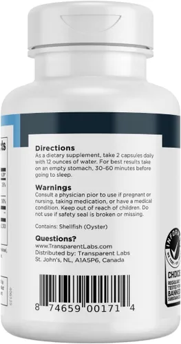 Vista 8 de Transparent Labs ZMO - Constructor muscular para hombres y mujeres con zinc, glicinato de magnesio y polvo de ostras para la recuperación muscular