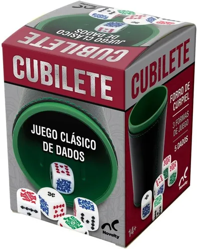 Vista 3 de Novelty Juego de 5 dados de póquer con taza de dados de cuero profesional, ideal para viajes, Cubilete