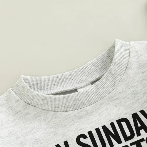 Vista 4 de Lamuusaa Sudadera de gran tamaño con texto en inglés "On Sunday We Watch Football with MommyDaddy