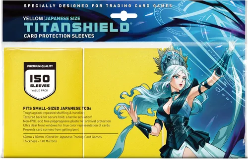 Vista 21 de TitanShield (150 mangas) tamaño pequeño japonés, fundas para tarjetas de comercio para Yu-Gi-Oh, Pelea de cartas Vanguard & More Verde