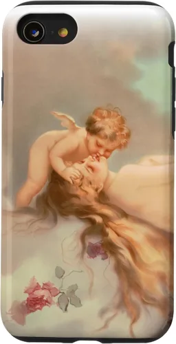 Vista 13 de iPhone 14. Querubines vintage jóvenes que cuidan de una bonita funda de ángel durmiente