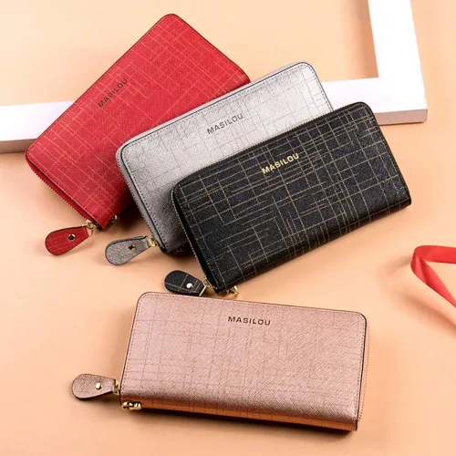 Vista 7 de Cartera para mujer cartera grande para teléfono celular bolsillo largo para tarjetas monedero monedero bloqueo RFID con cremallera bolso de mano