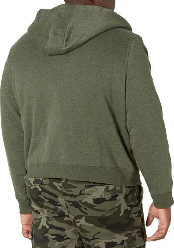 Vista 5 de Tienda Essentials - Sudadera de vellón con capucha, con forro de sherpa y cierre completo de cremallera para hombre