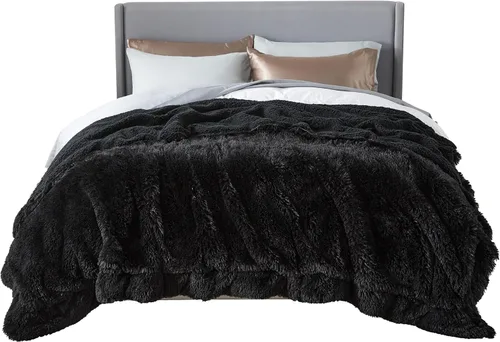 Vista 9 de Bedsure GentleSoft Manta de Tiro de Piel Sintética Esponjosa y Suave para Sofá, Forro Polar Sherpa Suave Regalos Acogedores para Mujeres, Manta