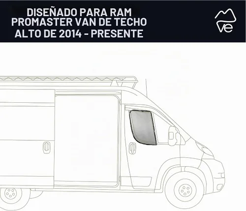 Vista 5 de VanEssential Pantallas para puerta delantera (par) - Ram Promaster Vans