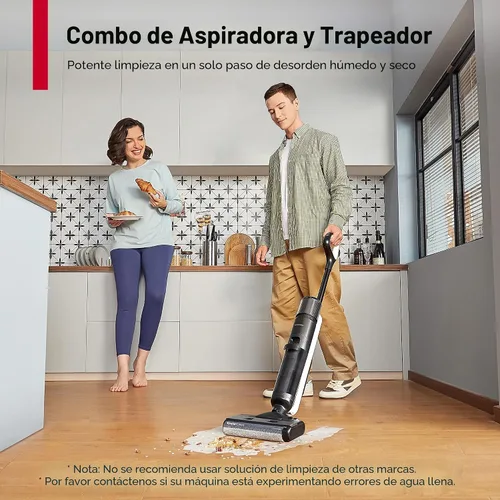 Vista 4 de Ultenic Aspiradora y trapeador inalámbrico en seco y húmedo, Combo de aspiradora y trapeador con auto-limpieza, 50 minutos de duración, detección