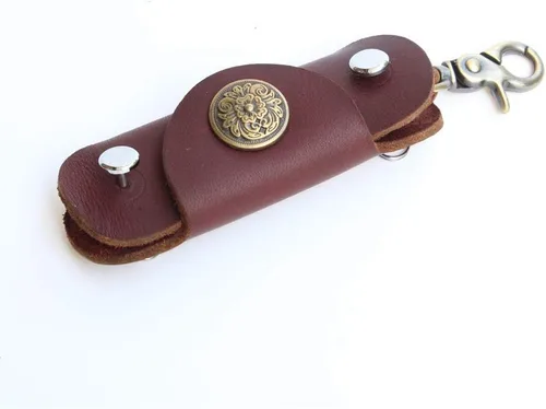 Vista 3 de Upgraded Minimalist Leather Key Case Securely Prevents Falling Off Key Holder Key Organizer