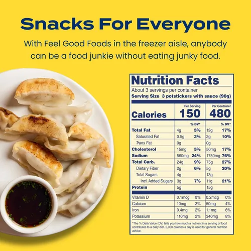 Vista 2 de Feel Good Foods, Potstickers sin gluten de pollo, 283.5 gramos (10 onzas)