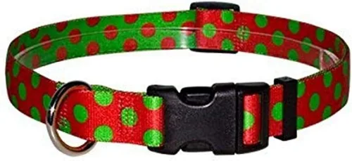 Vista 44 de Collar de diseño amarillo estándar para perro, pequeño, s, Marrón Lunares de Navidad