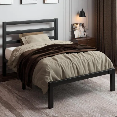 Vista 13 de LoVinson Armazón de Cama Tamaño King, Armazón de Cama Plataforma de Servicio Pesado con Base de Metal Fuerte, Almacenamiento Debajo de la Cama, Base