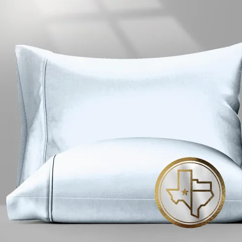 Vista 27 de TEXAS LINEN CO. Juego de 2 fundas de almohada 100% de algodón egipcio, tamaño estándar/Queen, fundas de almohada de lujo de alta serie color beige