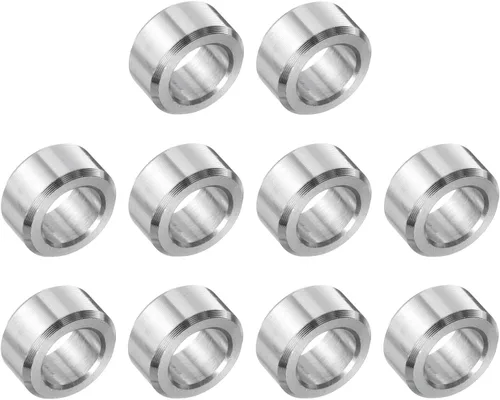 Vista 128 de uxcell 10 piezas de espaciador de acero inoxidable de 3/8" de diámetro interno x 3/4" de diámetro exterior x 1" de longitud, espaciador de rosca