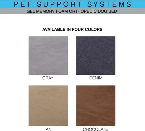 Vista 15 de Pet Support Systems - Cama ortopédica de espuma viscoelástica de gel extra grande de 52 x 36 x 7 pulgadas con cojín para perros, color azul mezclilla