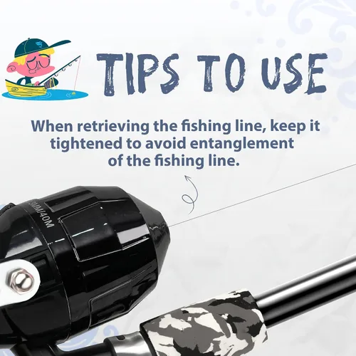 Vista 6 de WIDDEN Kids Fishing Pole, Portable Telescopic Kids Fishing Poles for Boys and Girls, Fishing Rod and Reel Combo Kit with Tackle Box, and Fishing