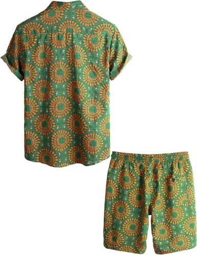 Vista 2 de VATPAVE Camisas hawaianas florales de manga corta con botones para hombre