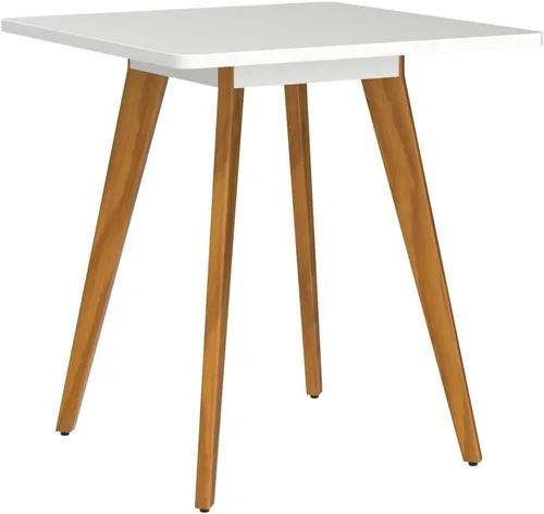 Vista 5 de Comfy to go - Mesa de comedor cuadrada de 27.6" para 2-4 personas - Pequeña mesa de cocina con patas de madera maciza, mesa de estilo moderno