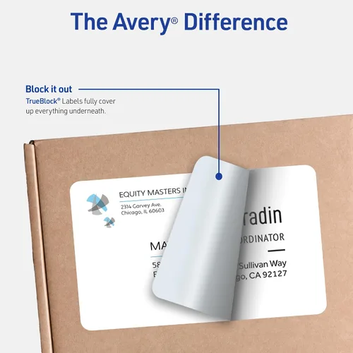 Vista 2 de Avery Full-Sheet Printable Shipping Labels, 8.5" x 11" Customizable Stickers, White, 100 Blank Mailing Labels, Great for Mailing, Shipping
