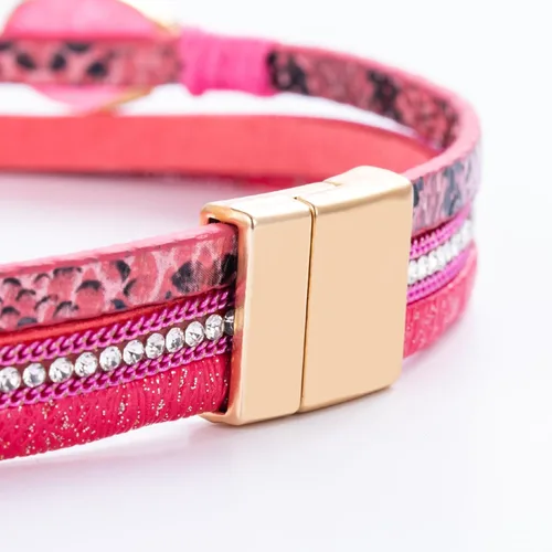 Vista 215 de FANCY SHINY - Pulsera de cuero estilo bohemio, pulsera de cuentas de cristal con cierre magnético, regalos de joyería para mujer