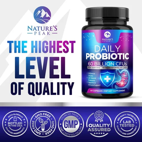 Vista 5 de Probióticos 60 mil millones de UFC por porción – 10 cepas premium + enzimas digestivas y prebióticos – El mejor probiótico para mujeres y hombres