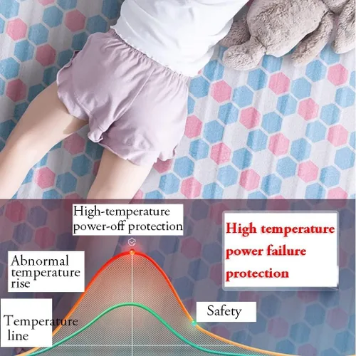 Vista 6 de Manta eléctrica de doble temperatura, doble control, manta térmica de apagado automático con 3 niveles de calefacción, manta eléctrica