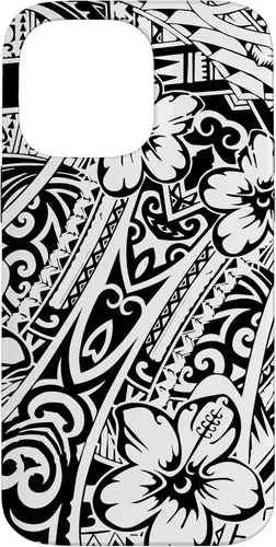 Vista 21 de iPhone 16 lindo tatuaje polinesio hawaiano tribal samoano patrón caso