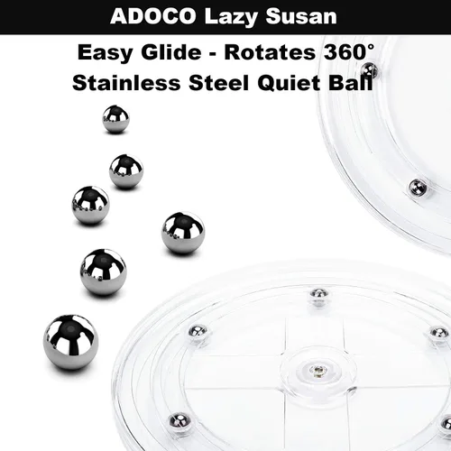 Vista 7 de Organizador Lazy Susan de 2 niveles para baño, organizador de maquillaje giratorio de 360 grados de 9.25 pulgadas transparente para tocador