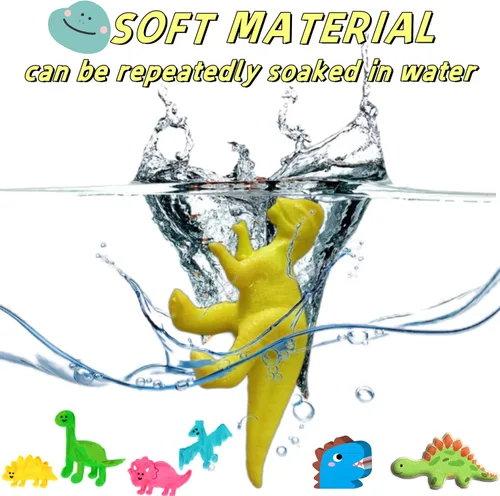 Vista 4 de Dinosaurios que crecen en el agua, paquete de 50, recuerdos envueltos individualmente, juguete de animales expandibles, suministros para fiestas