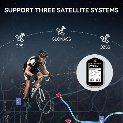 Vista 6 de XOSS NAV Plus - Computadora de bicicleta GPS con Bluetooth, 2.4 pulgadas Ant+ Bike Computadora inalámbrica con batería de 33 horas de duración, IPX7
