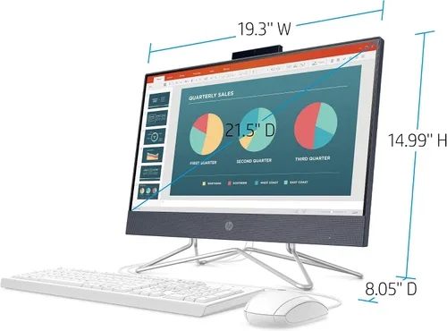 Vista 4 de HP PC todo en uno WLED Full HD de 22-DF de 21,5 pulgadas Intel Celeron G5900T 4 GB 256 GB SSD Win 10