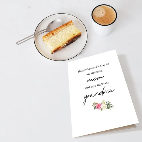 Vista 4 de Chenive Tarjeta del día de la madre de la abuela, tarjeta feliz del día de la madre de hija hijo, increíble mamá y tarjeta de abuela de patada