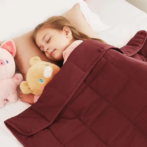 Vista 37 de CuteKing Manta pesada (2 libras, 36 x 48 pulgadas, gris) manta pesada para 40-60 libras, manta pesada para refrigeración y calefacción con cuentas