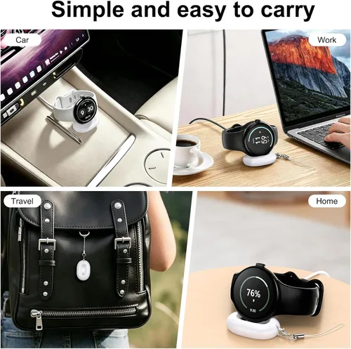 Vista 7 de Adaptador de cargador compatible con Google Pixel Watch 5/4, base de carga magnética de repuesto USB-C para Pixel Watch 5/4 de 1.614 in/1.772 in