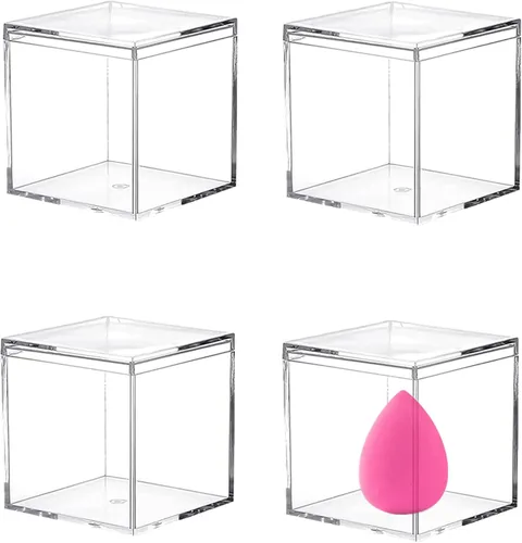 Vista 21 de KissYou Caja Pequeña de Acrílico con Tapa Cajas de Caramelo Transparentes para Exhibición Decoración de Fiesta Cubo Cuadrado de Plástico