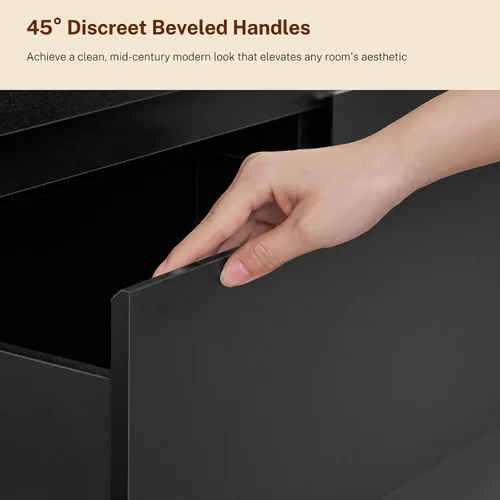Vista 7 de TEENFON 55" Dresser for Bedroom with 6 Drawers, Black Dresser with Metal Slide, Bedroom Dressers, Wood Dressers & Chests of Drawers for Bedroom