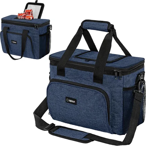 Vista 9 de OPUX Bolsa de enfriador suave, bolsa de almuerzo plegable aislada para hombres, trabajo, camping, playa, viaje, portátil, de lado suave