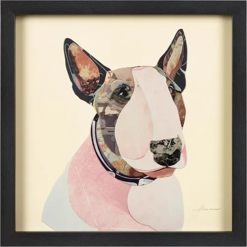 Vista 13 de Empire Art Direct Alex Zeng - Papel gráfico enmarcado con collage dimensional de bulldog francés bajo vidrio, listo para colgar, 17 x 17 pulgadas