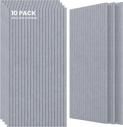 Vista 41 de TO-TH Juego de 4 paneles de pared insonorizados de 47.2 x 23.6 pulgadas con aspecto de madera, absorben el sonido, paneles acústicos grandes
