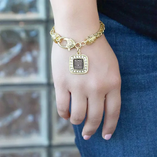Vista 2 de Inspired Silver - Pulsera cuadrada de oro con circonitas cúbicas