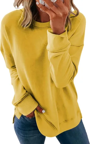 Vista 18 de Dokotoo Women's Casual Crew Neck Sweatshirt Loose Long Sleeve Pullover Tops Jade (Moonlight Jade)