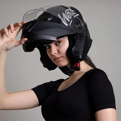 Vista 7 de Westt Cascos modulares para motocicleta - Casco integral para motocicleta con visera doble abatible, aprobado por DOT, Casco para hombres y mujeres