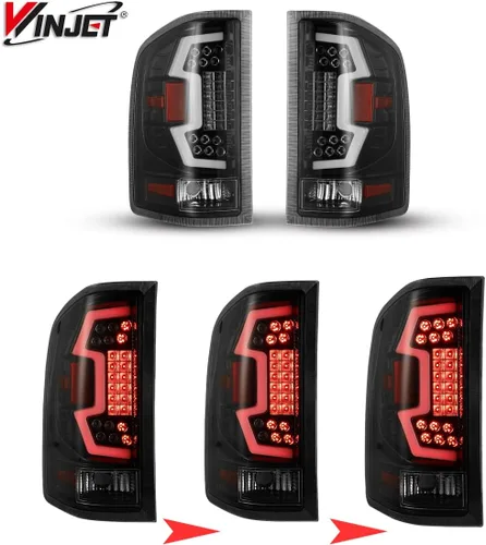 Vista 6 de Winjet Luces traseras LED para Chevrolet Silverado 1500 2500 3500 2010 2011 2012 2013 2014 Chevrolet Silverado 1500 2500 3500 3500] Tubo Lente