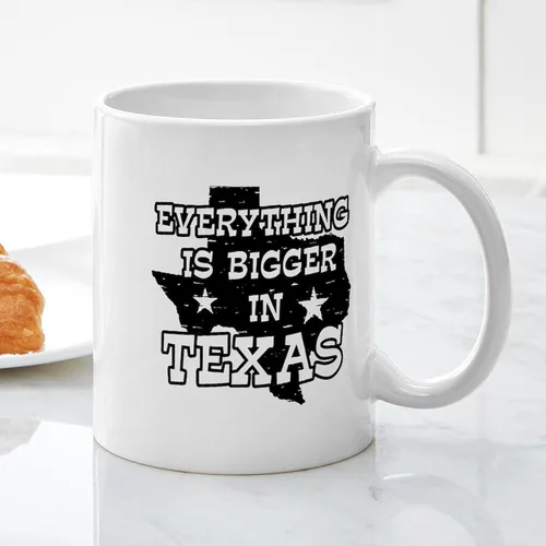 Vista 5 de CafePress Everything Is Bigger In Texas Taza de café de cerámica de 11 oz (11.0 fl oz)