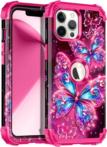 Vista 10 de Miqala Funda para iPhone 11 Pro Max, que brilla en la oscuridad, tres capas, resistente, a prueba de golpes, protección de cuerpo completo