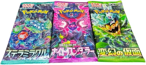 Vista 2 de Lote de 3 paquetes de refuerzo japoneses de Pokémon aleatorios