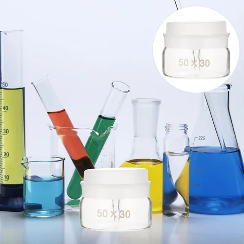 Vista 5 de iplusmile Botella de pesaje de laboratorio con tapa, paquete de 2 frascos de pesaje de vidrio de 1.57 x 1.96 pulgadas, botellas de pesaje científico