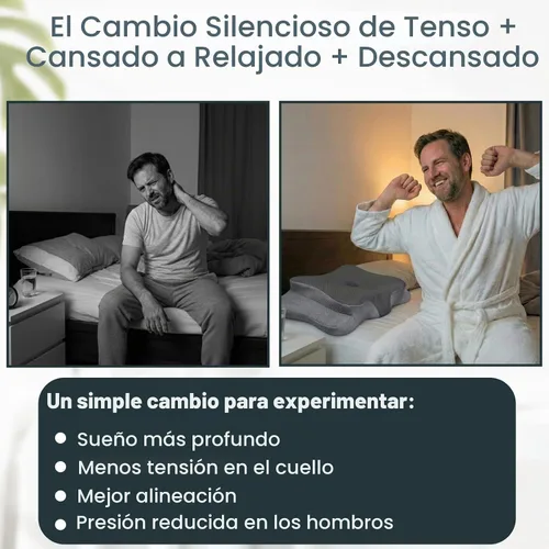 Vista 3 de Almohada cervical ergonómica para dormir – Almohada cervical de espuma viscoelástica refrescante para personas que duermen de lado y de espalda