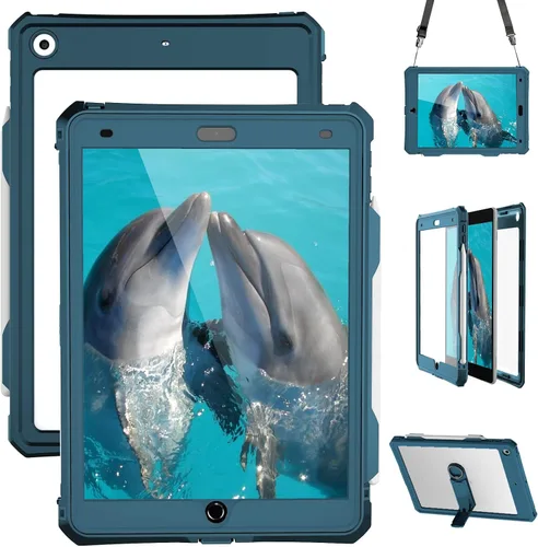 Vista 12 de Funda impermeable compatible con iPad Air de 11 pulgadas (M2)/5ª/4ª generación de 10.9 pulgadas, funda protectora de cuerpo completo con protector