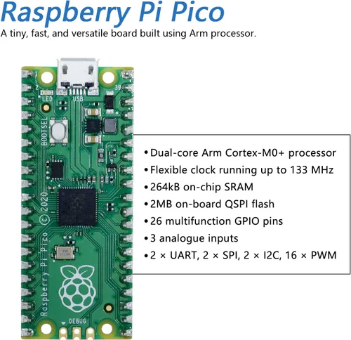 Vista 6 de Freenove Mecanum Wheel - Kit de coche para Raspberry Pi Pico (incluido) (compatible con Arduino IDE), expresiones de matriz de puntos, prevención